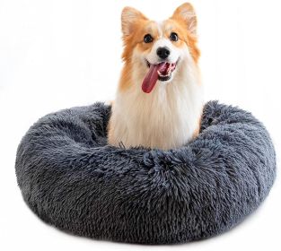 Pet Beds for Cats, Anti Anxiety Fluffy Dog Bed Cuddler with Anti-Slip & Water-Resistant Bottom, Washable Calming Dog Bed for Small Medium Pets