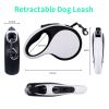 Retractable Dog Leash with LED Light for Small Medium Dogs, 16FT/5M, 360Â° Tangle-Free Reflective Heavy Duty Nylon Tape Up to 66 lbs Dogs