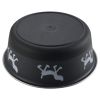 Stainless Steel Pet Bowl with Anti Skid Rubber Base and Dog Design, Gray and Black-Set of 12