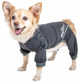 Dog Helios 'Namastail' Lightweight 4-Way Stretch Breathable Full Bodied Performance Yoga Dog Hoodie Tracksuit (Color: Black)