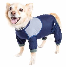 Dog Helios 'Tail Runner' Lightweight 4-Way-Stretch Breathable Full Bodied Performance Dog Track Suit (Color: Blue)