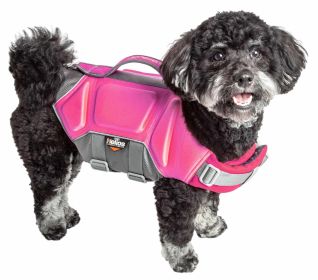 Dog Helios 'Tidal Guard' Multi-Point Strategically-Stitched Reflective Pet Dog Life Jacket Vest (Color: Pink)
