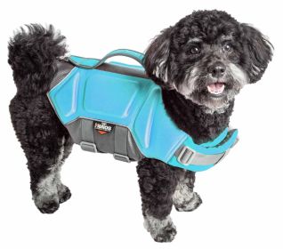Dog Helios 'Tidal Guard' Multi-Point Strategically-Stitched Reflective Pet Dog Life Jacket Vest (Color: Blue)