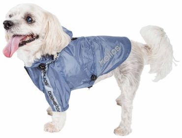 Dog Helios 'Torrential Shield' Waterproof Multi-Adjustable Pet Dog Windbreaker Raincoat (Color: Blue)