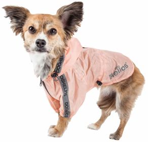 Dog Helios 'Torrential Shield' Waterproof Multi-Adjustable Pet Dog Windbreaker Raincoat (Color: Pink)