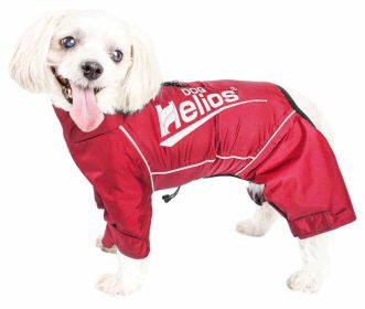 Dog Helios 'Hurricanine' Waterproof And Reflective Full Body Dog Coat Jacket W/ Heat Reflective Technology (Color: Red)