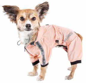 Dog Helios 'Torrential Shield' Waterproof Multi-Adjustable Full Bodied Pet Dog Windbreaker Raincoat (Color: Pink)