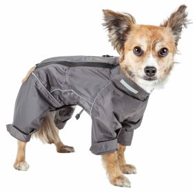 Dog Helios 'Hurricanine' Waterproof And Reflective Full Body Dog Coat Jacket W/ Heat Reflective Technology (Color: Grey)