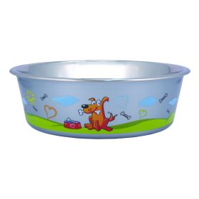 Multi Print Stainless Steel Dog Bowl By Boomer N Chaser-Set of 12 (SKU: BNC-10007-12)