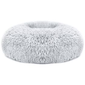 Pet Dog Bed Soft Warm Fleece Puppy Cat Bed Dog Cozy Nest Sofa Bed Cushion M Size (Color: Gray)