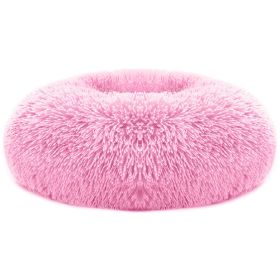 Pet Dog Bed Soft Warm Fleece Puppy Cat Bed Dog Cozy Nest Sofa Bed Cushion L Size (Color: Pink)