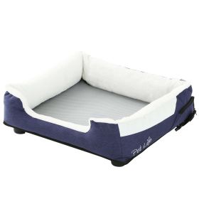 Pet Life Â® "Dream Smart" Electronic Heating and Cooling Smart Pet Bed (Color: Navy)