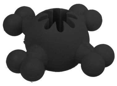 Pet Life Â® 'Quadra-Bone' TPR Treat Dispensing Durable Dog Toy (Color: Black)