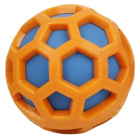 Pet Life Â® 'DNA Bark' TPR and Nylon Durable Rounded Squeaking Dog Toy (Color: Orange / Blue)