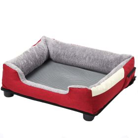 Pet Life Â® "Dream Smart" Electronic Heating and Cooling Smart Pet Bed (Color: Burgundy Red)