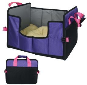 Pet Life Â® 'Travel-Nest' Folding Travel Cat and Dog Bed (Color: Purple)