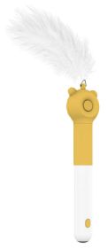 Pet Life Â® 'KITIQUE" 3-in-1 Retractable and Extendable Feathered and Laser Wand Kitty Cat Teaser (Color: Yellow)