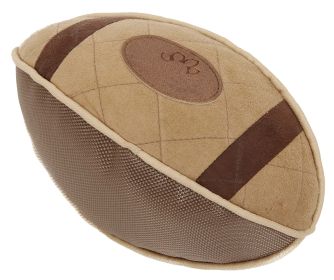 Pet Life Â® 'Pugskin' Durable Oxford Nylon and Mesh Plush Squeaky Football Dog Toy (Color: Khaki)