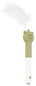 Pet Life Â® 'KITIQUE" 3-in-1 Retractable and Extendable Feathered and Laser Wand Kitty Cat Teaser (Color: Green)