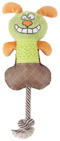 Pet Life Â® 'All-in-Fun' Nylon and Rope Squeaking Rubber Rope and Plush Dog Toy (Color: Green)