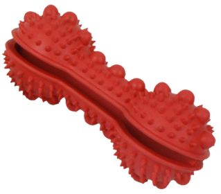 Pet Life Â® 'Denta-Bone' TPR Treat Dispensing and Dental Cleaning Durable Dog Toy (Color: Red)