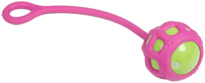 Pet Life Â® 'Tug-O-Warp' Fetching Tugging and Chew Squeaking TPR Dog Toy (Color: Pink)